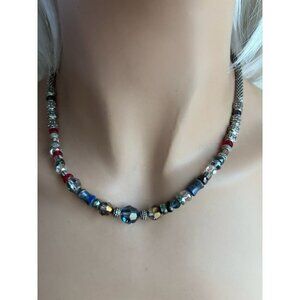Brighton Soho Pure Silver Plate Crystal Necklace Multi Colors.